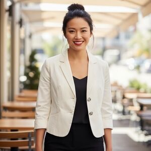 Cynthia Rowley  Chic Ivory lightweight cropped blazer/jacket Size S